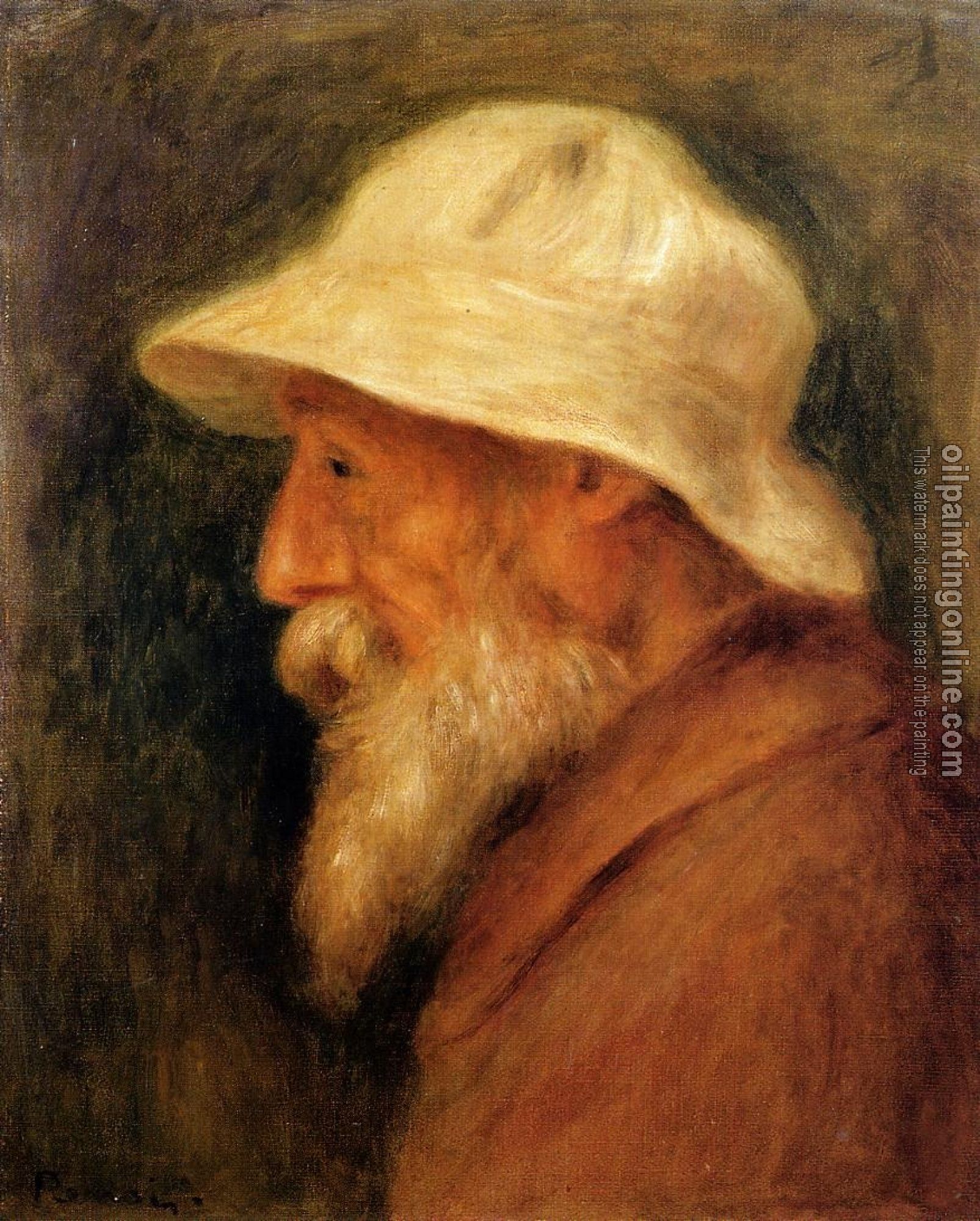 Renoir, Pierre Auguste - Self Portrait with a White Hat